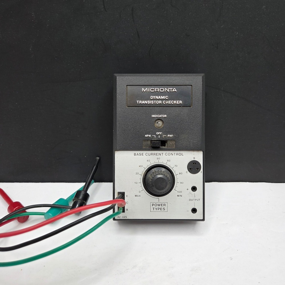 Micronta Dynamic Transistor Checker 22-025 Vintage NPN PNP Tester Black Korea